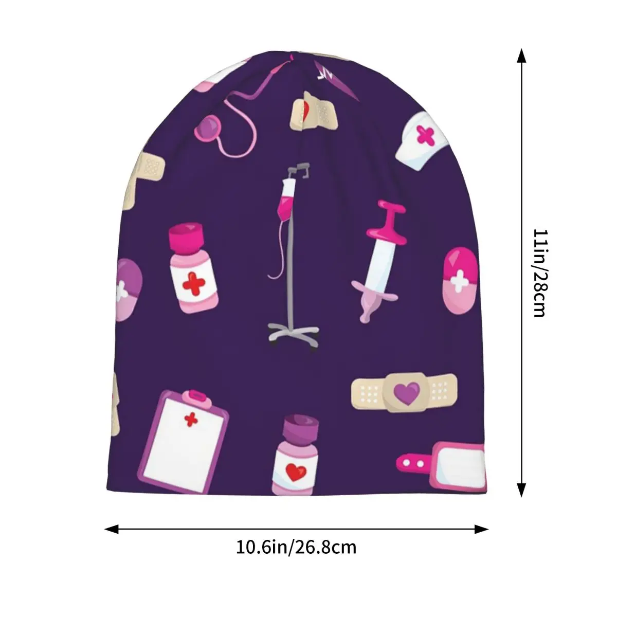 Hospital Medical Pattern Gift For Nursing Nurse Warm Knitted Cap Hip Hop Bonnet Hat Autumn Winter Beanies Hats for Men Women