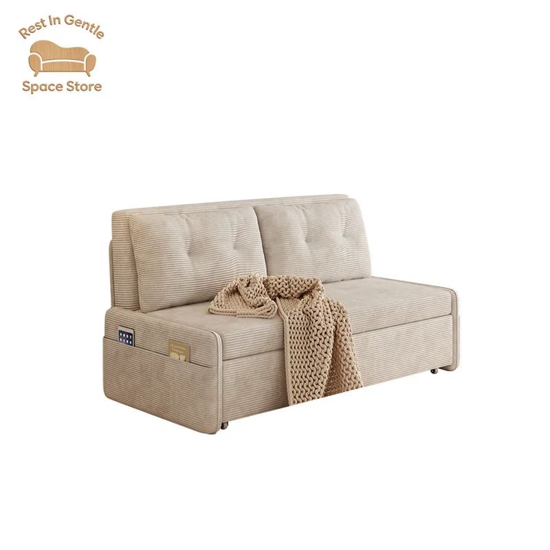 Sofa bed foldable dual-purpose small apartment living room multi-functional double single Internet celebrity balcony retractable
