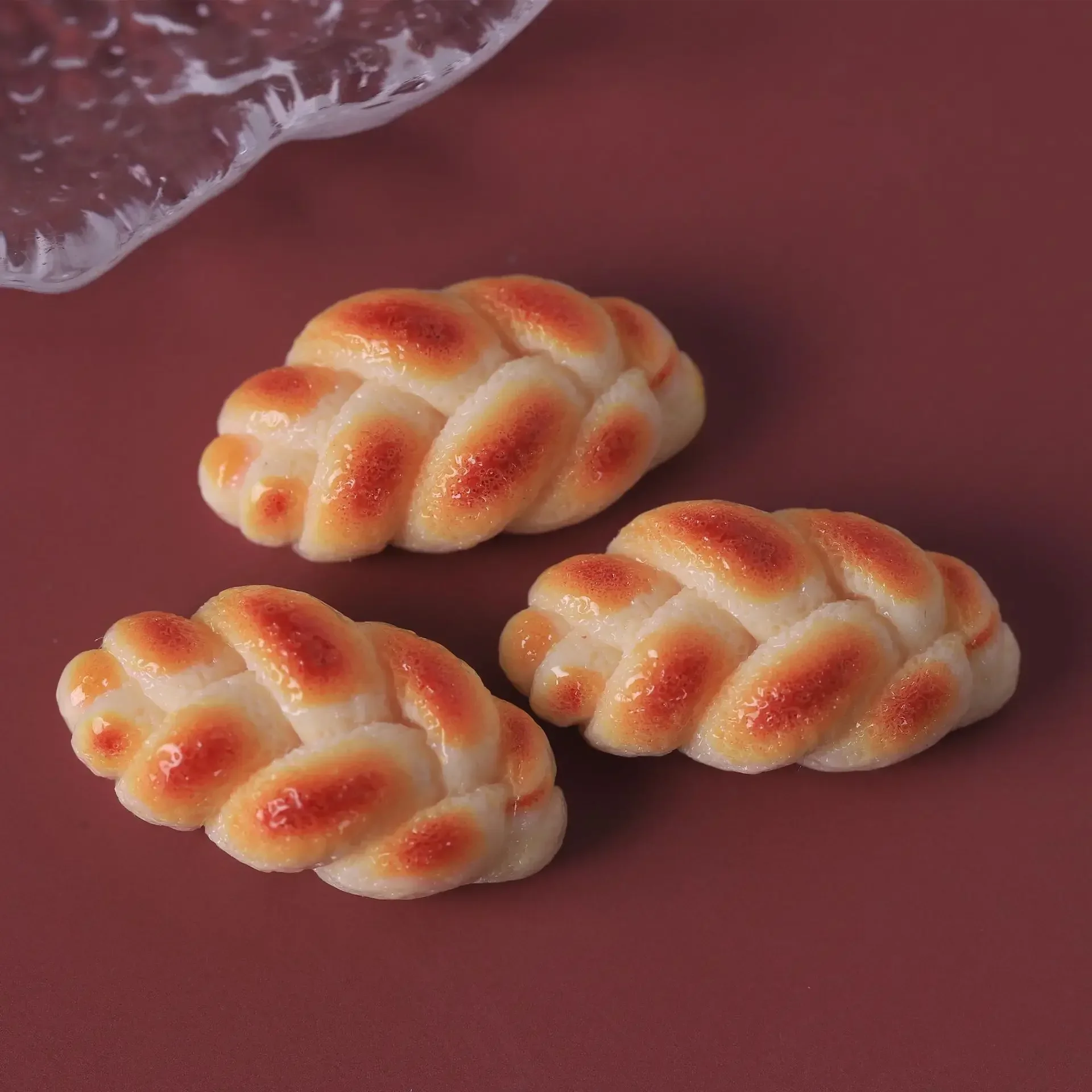 دمية 3 قطعة كريم الخبز دونت نخب كريم الحلوى المطبخ المشهد الراتنج إكسسوارات دمي المفاتيح ديكور المنزل الزينة