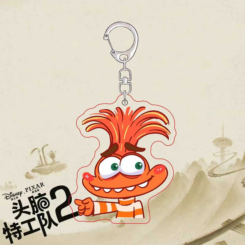 Inside Out 2 Keychain Kawaii Disney Anxiety Envy Anime Student Schoolbag Cute Bag Pendant Hanging Decorations Toys Girls