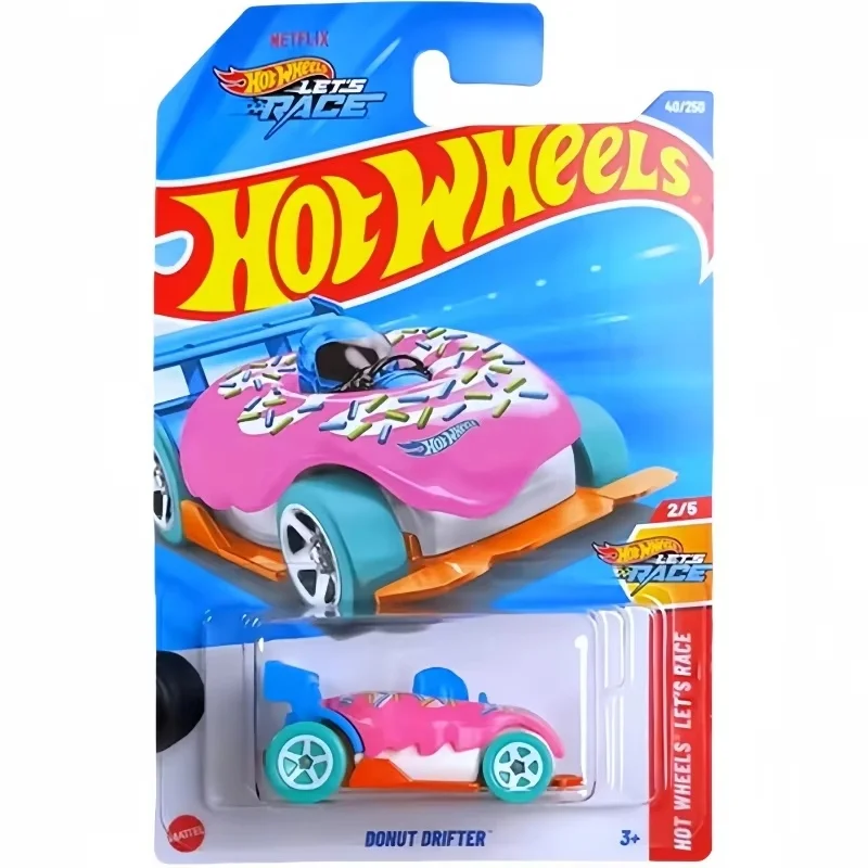 Original Hot Wheels C4982 Donut Drifter Pink White Green 1/64 Diecast Collect Car Model Desktop Ornament For Boy Birthday Gifts view 3