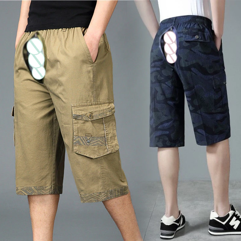 

Outdoor Sex Pants Open Crotch Erotic Pants Men Shorts Summer Camouflage Cropped Cargo Pants Cotton Baggy Casual Short Plue Size