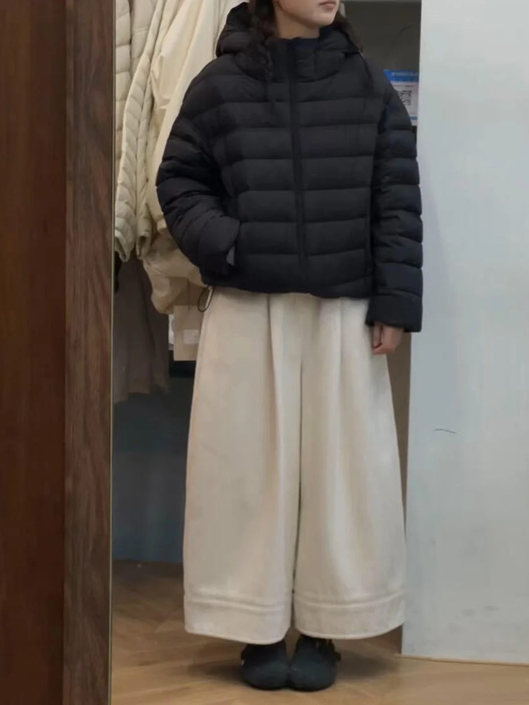 

Модная свободная утепленная хлопковая куртка с капюшоном, женская зимняя новинка, простой черный универсальный повседневный верхний слой одежды