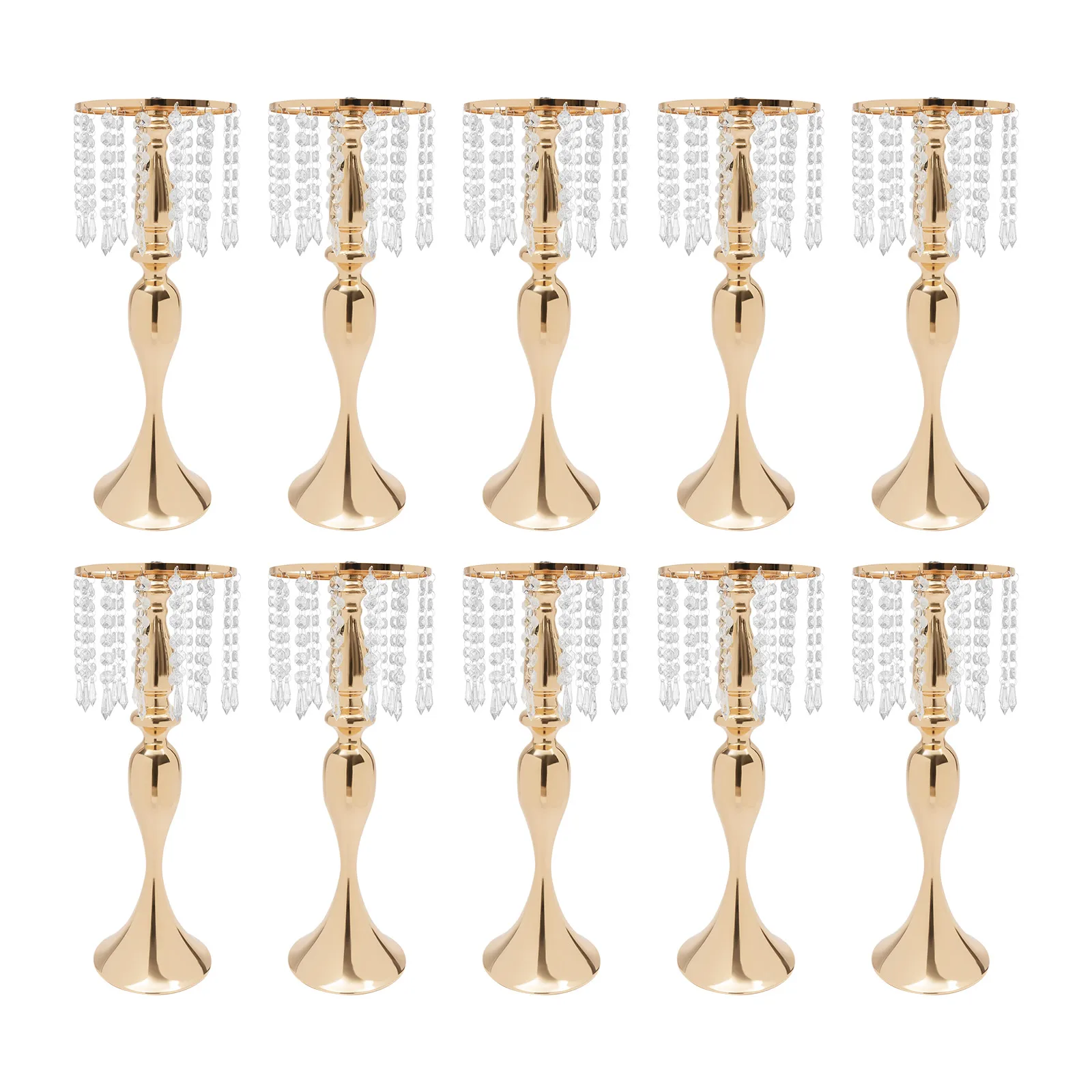 

Crystal Flower Stand Wedding Centerpieces for Tables, Flower Holders Centerpiece Metal Flower Vase for Wedding Party Reception