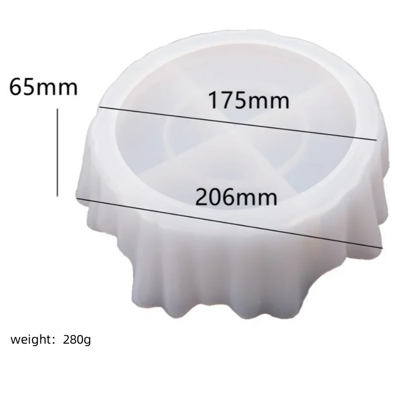 Baki Penyimpanan Tidak Beraturan Cetakan Silikon Baki Buah Lilin Gipsum Keramik Putih Piring Masak Kreatif Aksesori Rumah Tangga