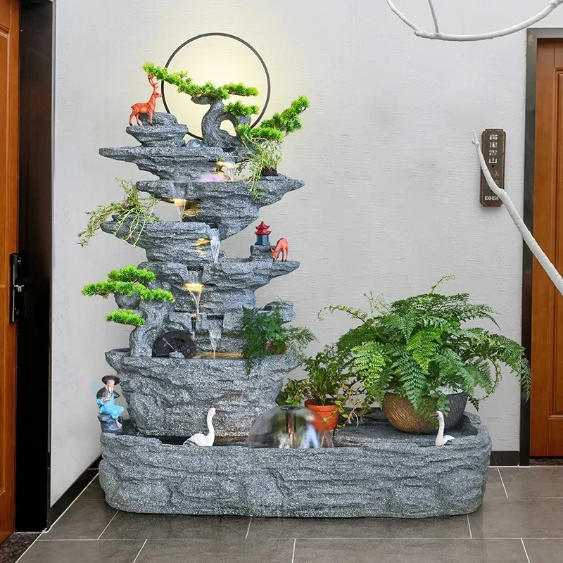 Rockery flowing water fountain ornament outdoor villa garden courtyard company balcony top floor decoration feng shui wheel land