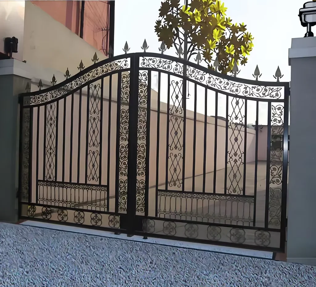 Customization European Style Modern Galvanized Steel Courtyard Gate Metal Villa Exterior Wall Anti-theft Gate with 3D Modeling