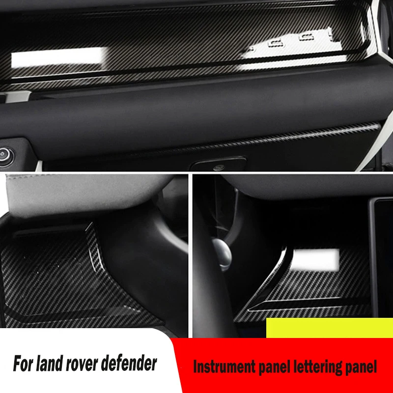 

ABS углеродное волокно для Land Rover Defender 90 110 130 2020-24, приборная панель, панель Wordmark, декоративная полоса для салона автомобиля MK2