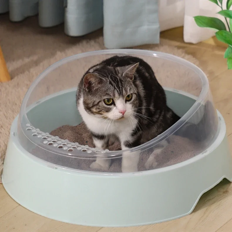 Environmentally Friendly PP Material Fashionable Design Add Semi-closed Pet Cat Litter Box Cat Toilet Pet Supplies Wholesale