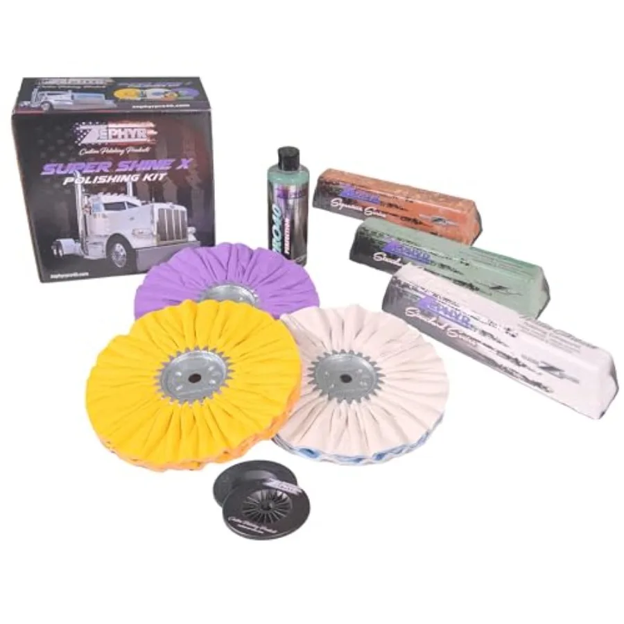 

- Super Shine X Big Rig Aluminum Polishing Kit - Metal Polishing Kit Made for Big Rigs Fuel Tanks Wheels and More