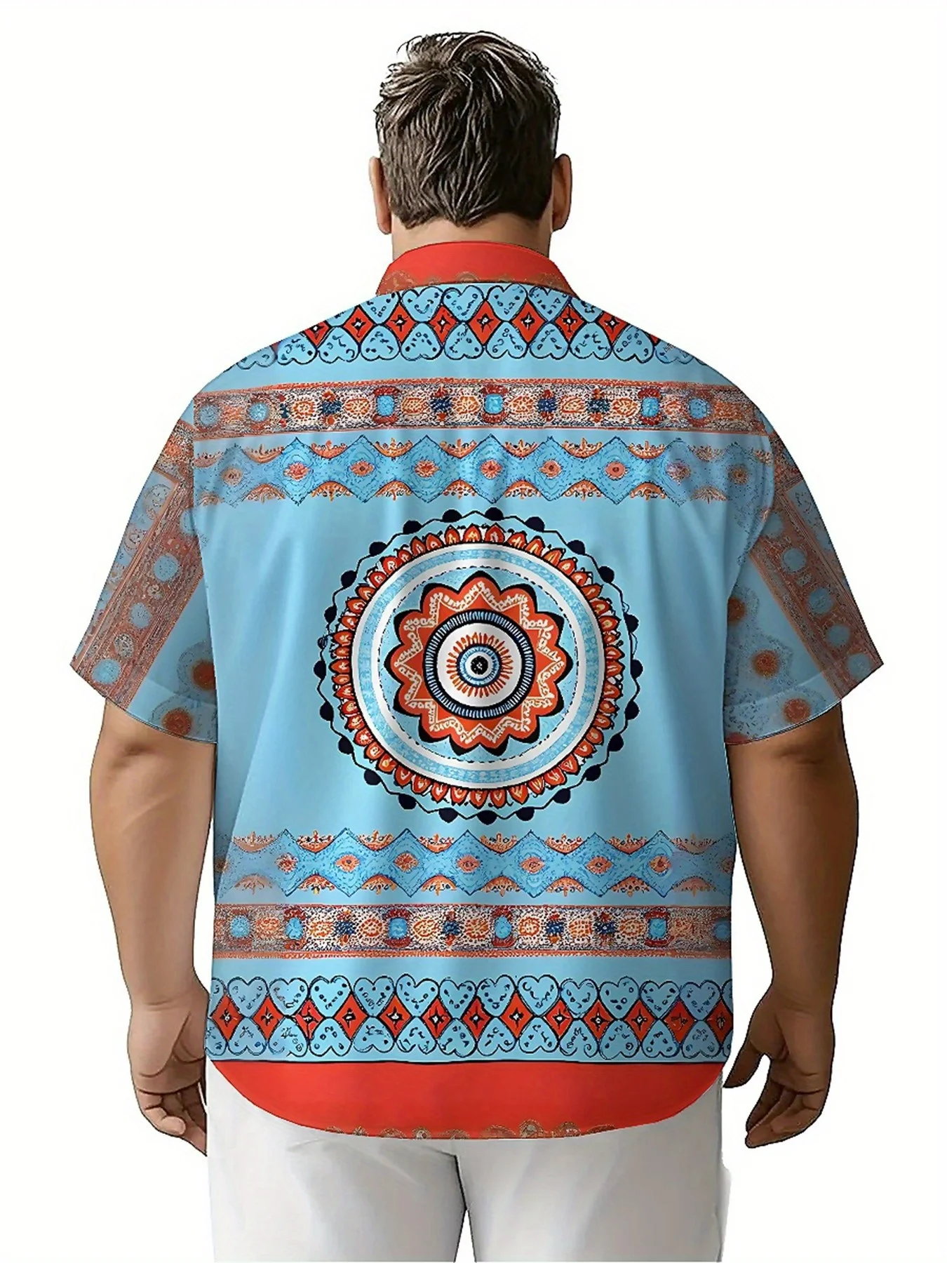 Мужские гавайские рубашки больших размеров с геометрическим узором, рубашки на пуговицах, повседневная одежда унисекс, летние топы