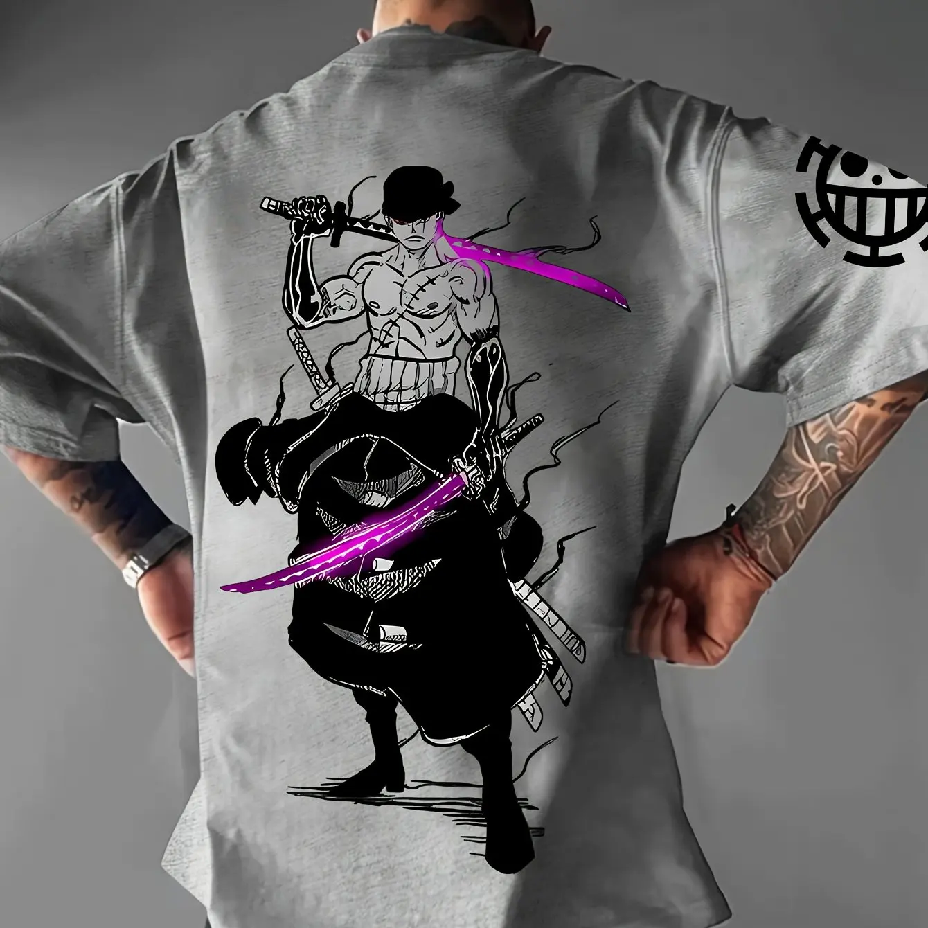 Camiseta estampada de ONE PIECE Japan Anime Roronoa Zoro para hombre, pantalón corto informal de verano, camiseta informal de manga de algodón para niños