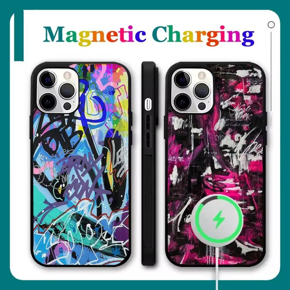 

Cool Colorful Graffiti Phone Case For iPhone 17,16,15,14,13,12,11,Pro,Max,Plus,Mini,Air,SE Magsafe Magnetic Wireless Charging