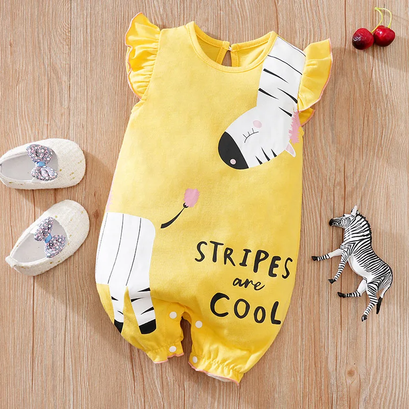 Baby Clothing Casual Clothes Fashion pretty sleeve Outfit Solid Boy yellow Cartoon 100% Cotton short Sleeve  Summer yellow