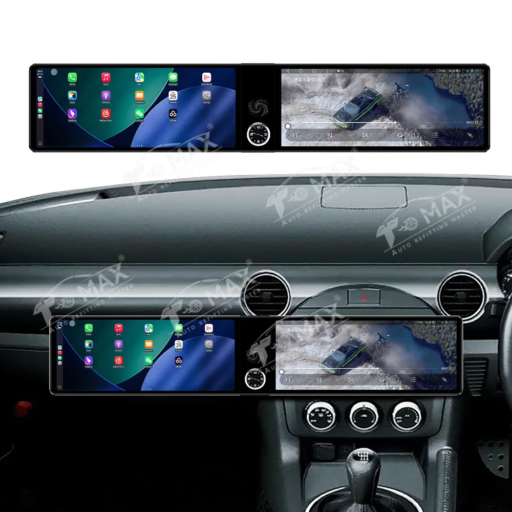 

12.3'' Dual Screen Car Radio For Mazda MX5 MX-5 2005-2015 EVO Car Multimedia Video Player Stereo GPS Carplay Head Unit 4G WIFI