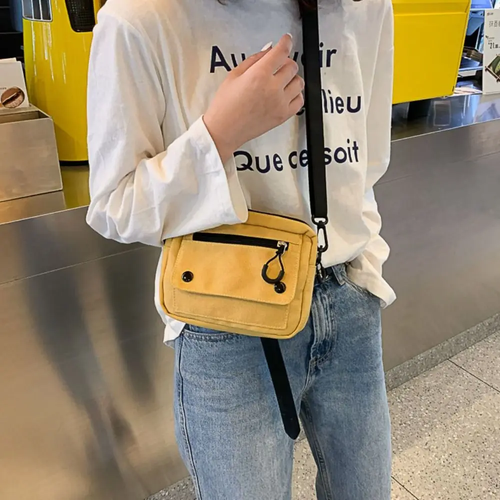 

Модная однотонная холщовая сумка на плечо на молнии, холщовые сумки-мессенджеры, многофункциональная повседневная сумка-тоут для студентов