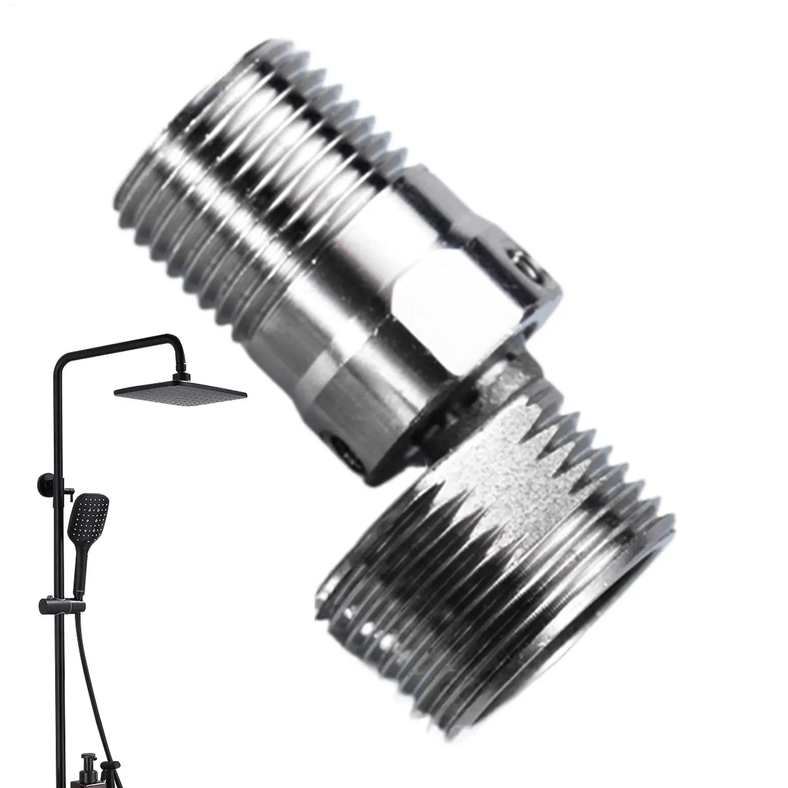 Adjustable Shower Faucet Angle Adapter Adjustable Angled Curved Faucet Foot Stainless Steel Sturdy Shower Shower Head Component