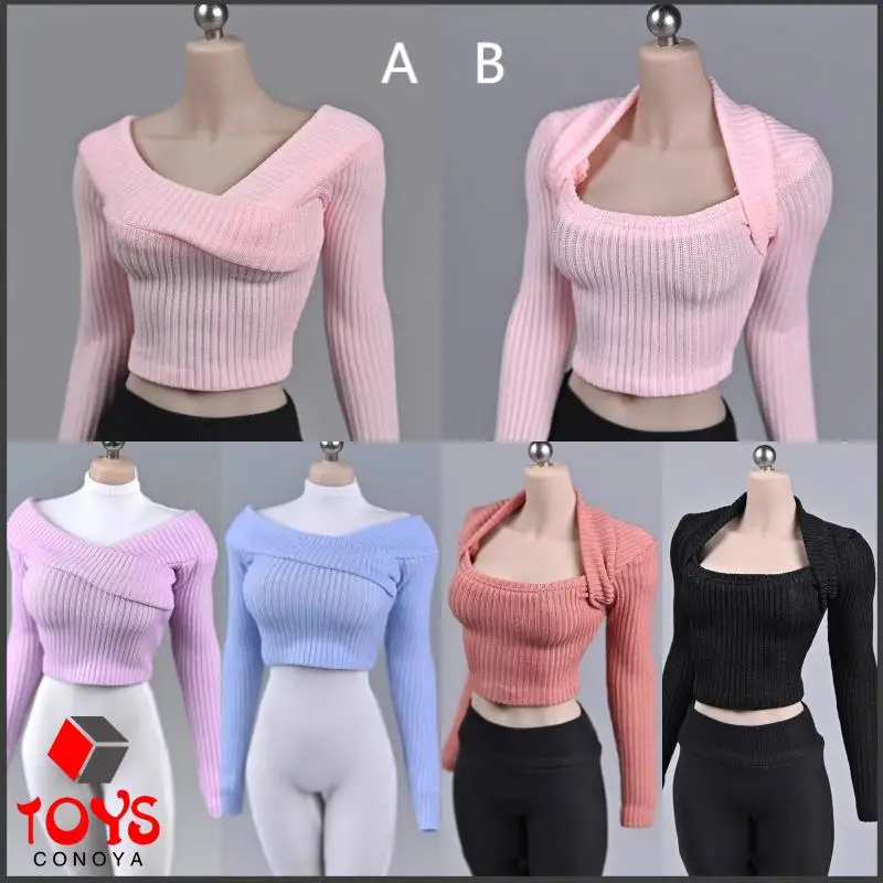 SP089 1/6 Scale Women's Sweater Sexy Sports Cross Collar Sweater Model Suitable for 12 inch TBL PH JO Soldier Action Doll