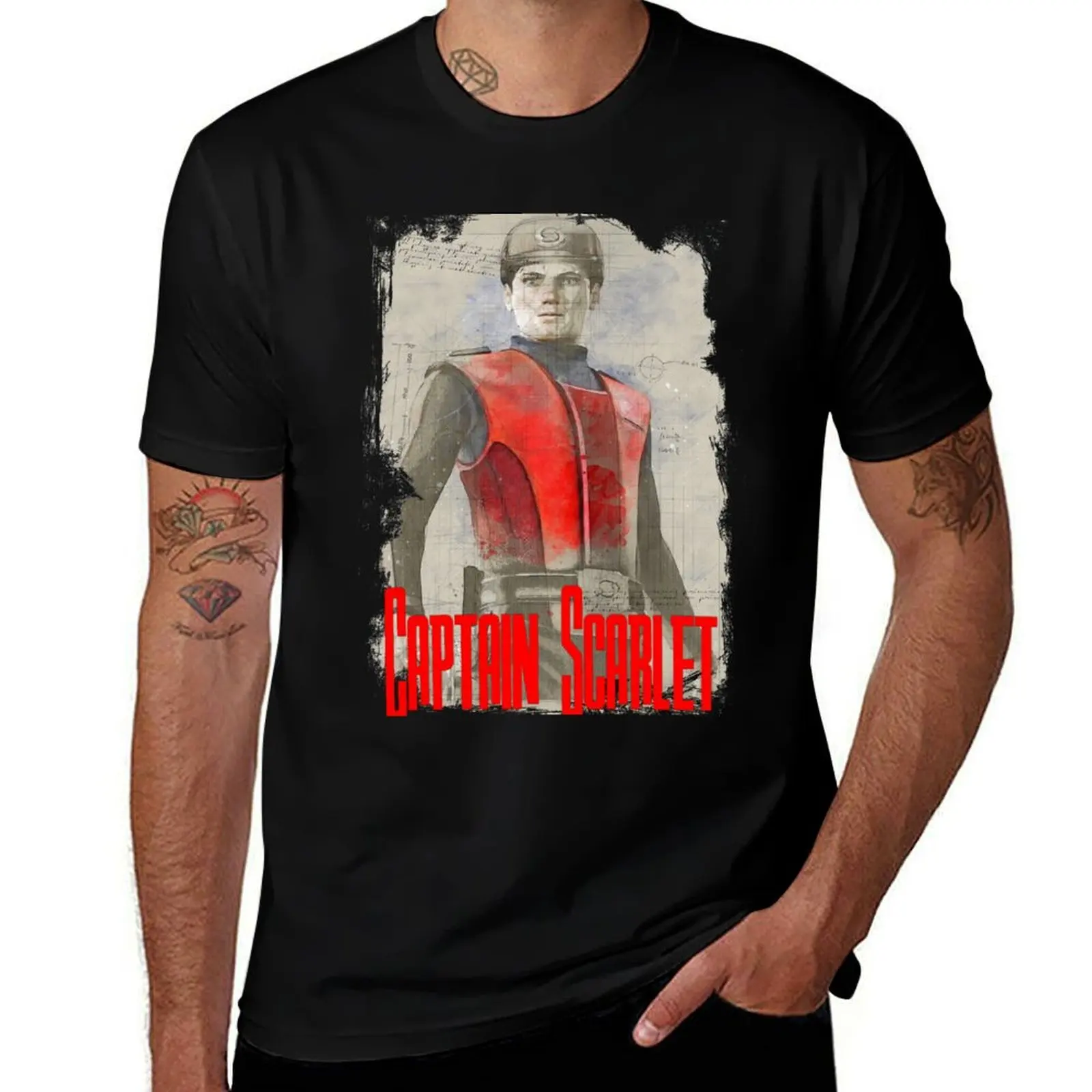 

Captain Scarlet The Mighty Hero T-Shirt boys animal print rapper graphic tees mens big and tall t shirts