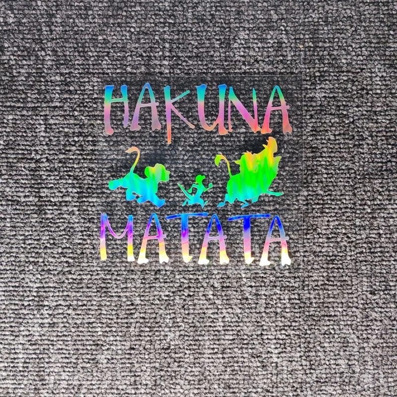 Car Stickers HAKUNA MATATA Kiswahili King Lion Reflective Decals For Fuel Tank Cap Windshield Trunk Motorcycles Auto Tuning D2