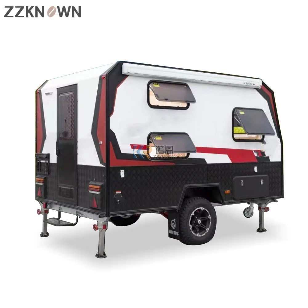 Us Standards Reizen Camping Trailer met Badkamer Compacte Off Road Camper Trailer Motor Home Rv Camper Caravan Mover