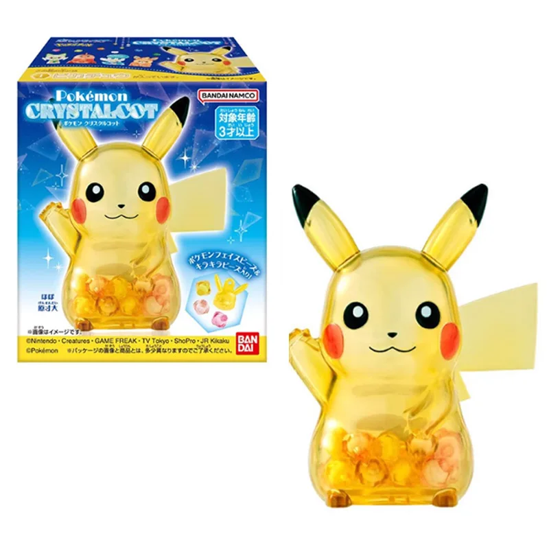 

Bandai Pokemon Crystalcot, прозрачная банка для конфет из бисера, слепая коробка, Пикачу Сприigatito Quaxly Pawmi Fuecoco, модель игрушки, подарки для детей