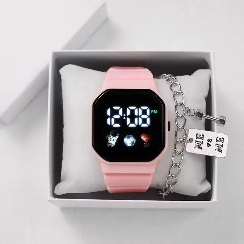 Reloj deportivo para niños, relojes digitales LED, correa de silicona para astronauta, reloj de pulsera electrónico resistente al agua para niños y niñas, regalos