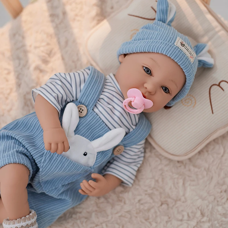 18インチのかわいいリボーンドール、ビニール素材製、リアルな人形、衣類セット付き、誕生日プレゼント、ホリデーギフトに最適