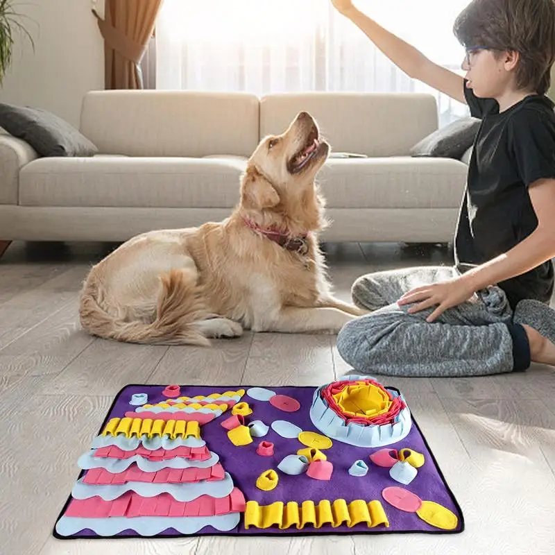 Pet Dog Nose Smell Training Sniffing Pad Dog Puzzle Toy Slow Feeding Bowl Food Dispenser Carpet Washable Dog Toys