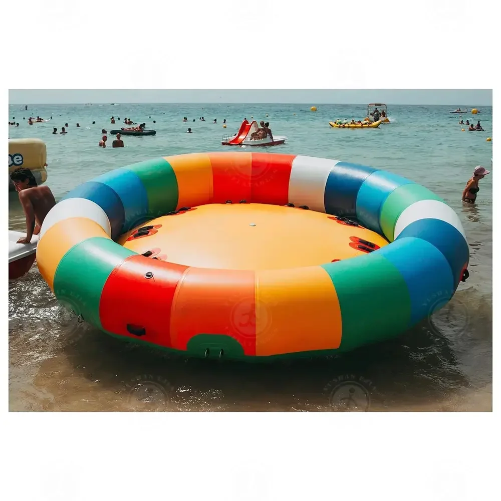 Inflatable Water Spinner Gyro 8 Person Inflatable Water Rotating Disco Boat for Water Sport Game