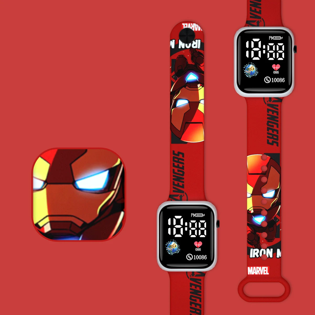 New Cartoon Printed Spideman Children Watches for Kids Boys LED Electric Iron Man Watch Girls Women Student Gift