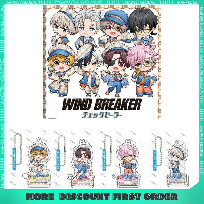 

2,76 дюйма аниме WIND BREAKER Q-Version акриловые стоячие знаки со шнурком в клетку матросская ветровка Сакура Яо настольные украшения