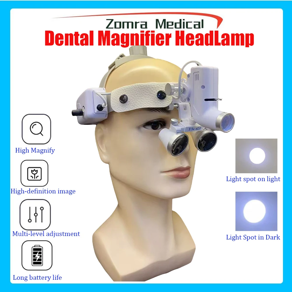 

3.5X Magnification 5W Dental Magnifier with Headlamp Dental Loupe for Precision Lighting And Enlarged Vision in Dental Procedure