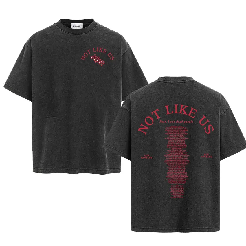 

Rapper Kendrick Lamar Not Like Us Tour New Album T Shirts Men Women Hip Hop Fashion Vintage Washed Oversized T-shirt Streetwear