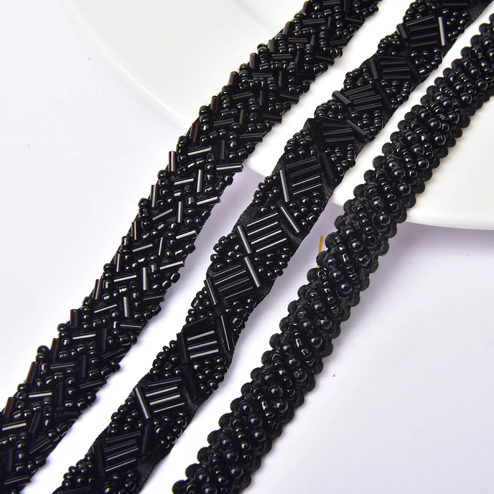 High Quality Black Style Lace Trim Sewing Mesh Ribbon Bridal Clothes Diy Applique Bandingm