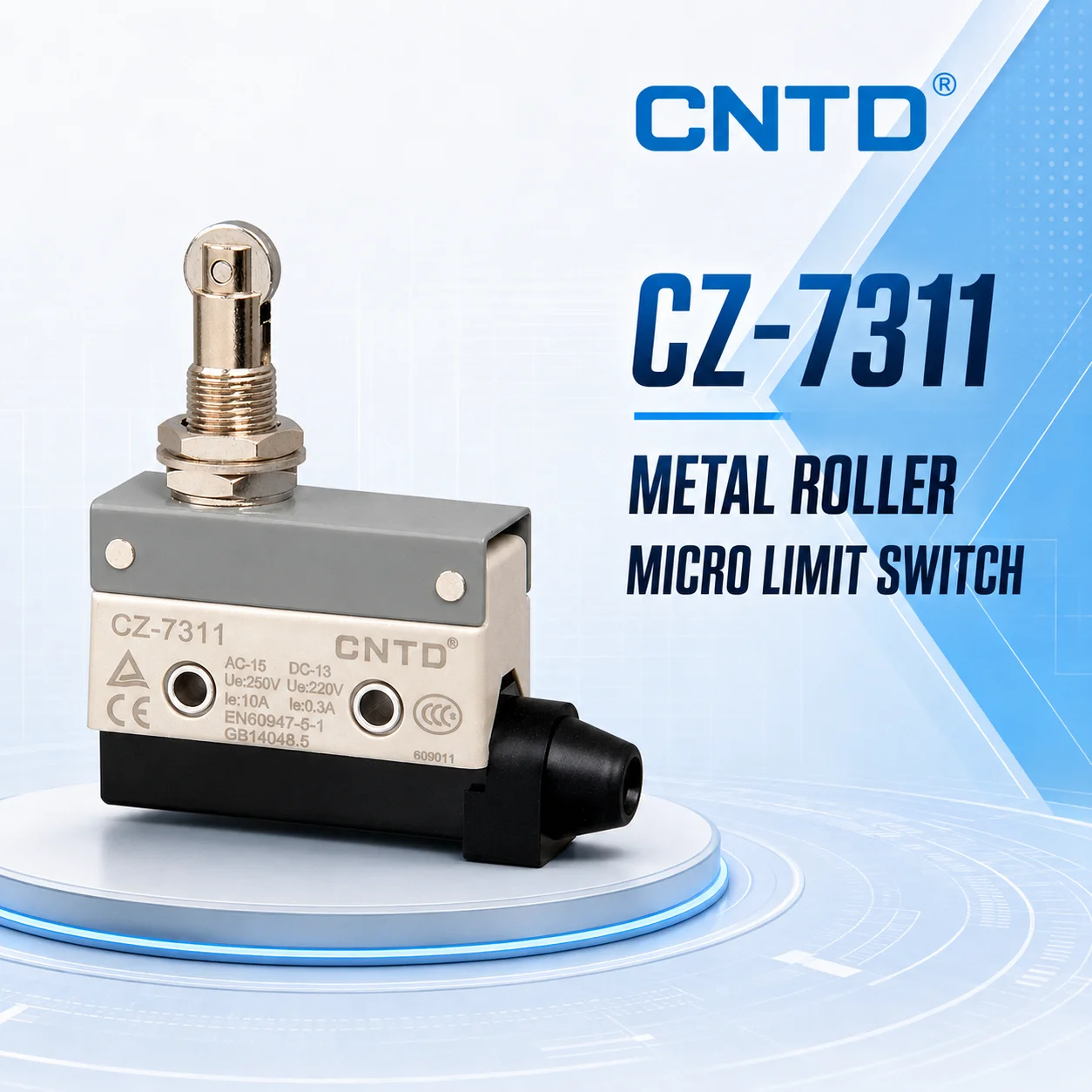 CNTD CZ-7311 Micro Limit Actuator Small Travel Switch panel mounted lateral roller plunger type for Precision Control