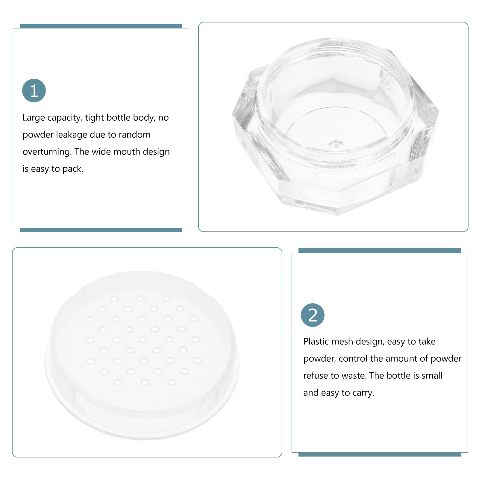 

4pcs Octagonal Powder Cases Empty Refillable Loose Powder Boxes For Blush Foundation Storage Travel Container Rose Gold