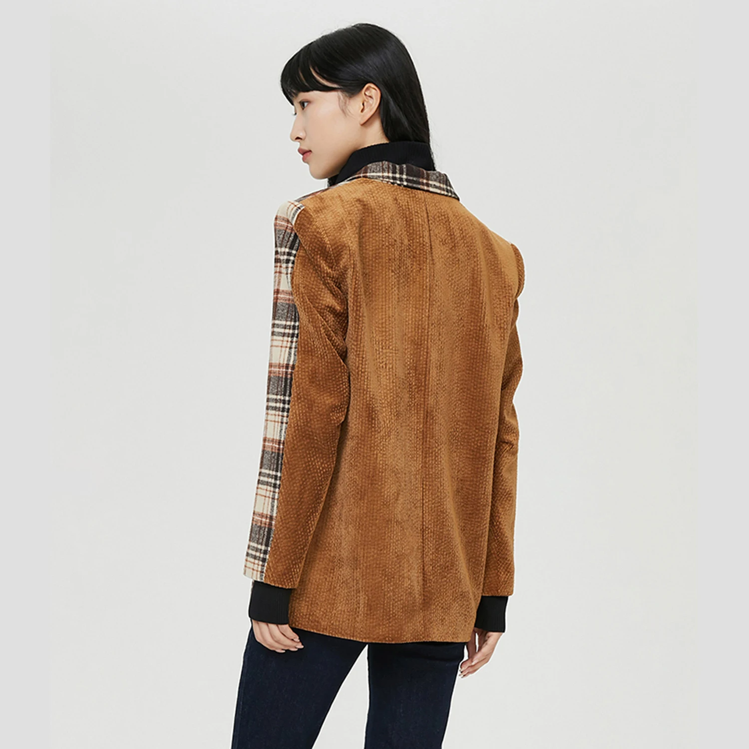 سترة Allingentle منقوشة للنساء من الفلانيل الأنيقة لملابس المكتب غير الرسمية المخصصة