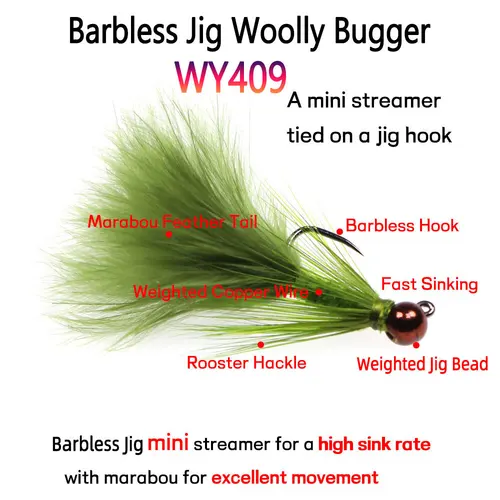 Imagen 2 del producto 4 ~ 8 piezas # 10 # 12 plantilla de hundimiento rápido, plantilla sin púas, Bugger lanudo, Streamer, Bugger con púas, plantilla bronceada, ninfa, mosca, trucha, lubina, señuelo de pesca