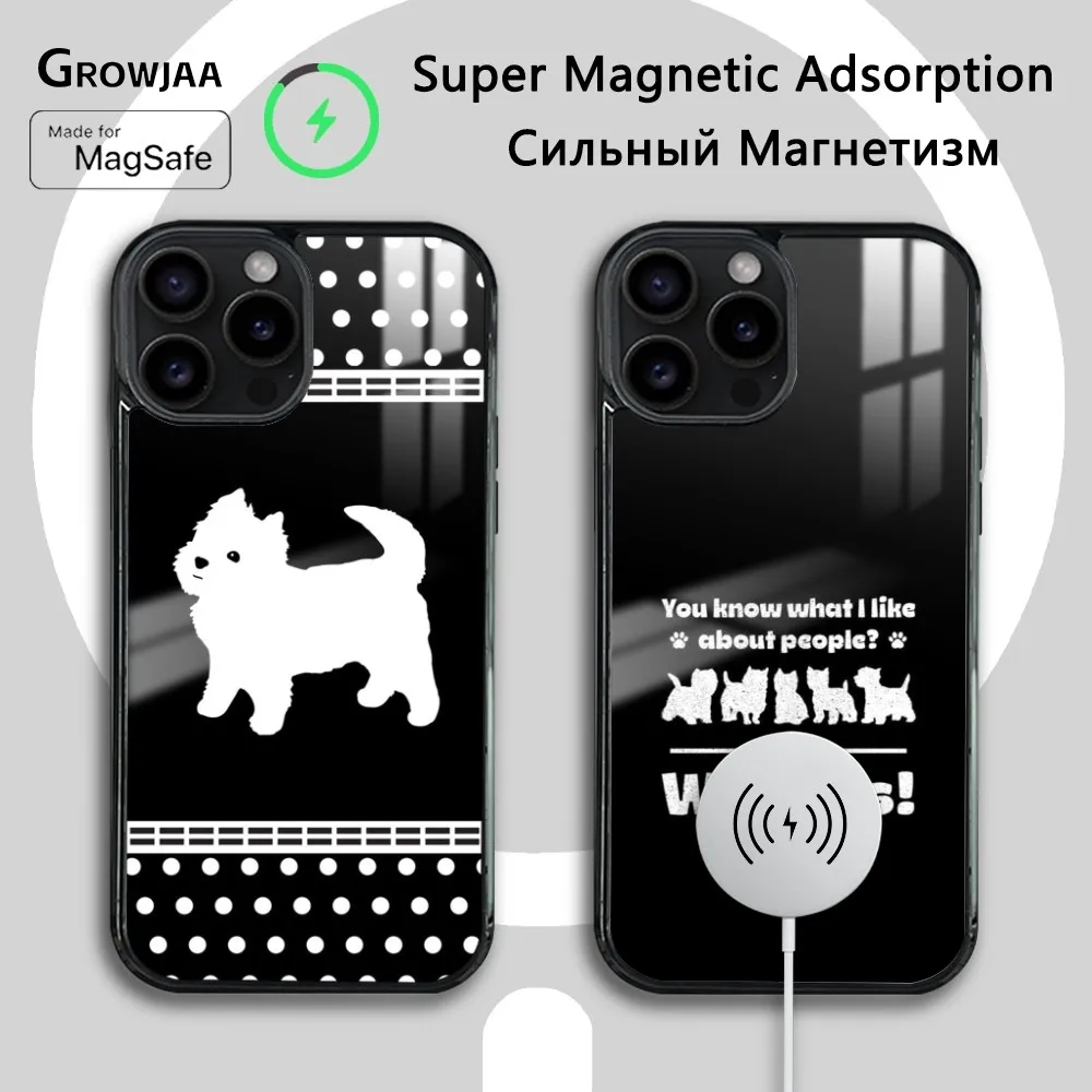 West Highland Terrier Phone Case For iPhone 16 15 14 13 12 11 Pro Max Plus Mini Magsafe Mirror Wireless Magnetic Cover