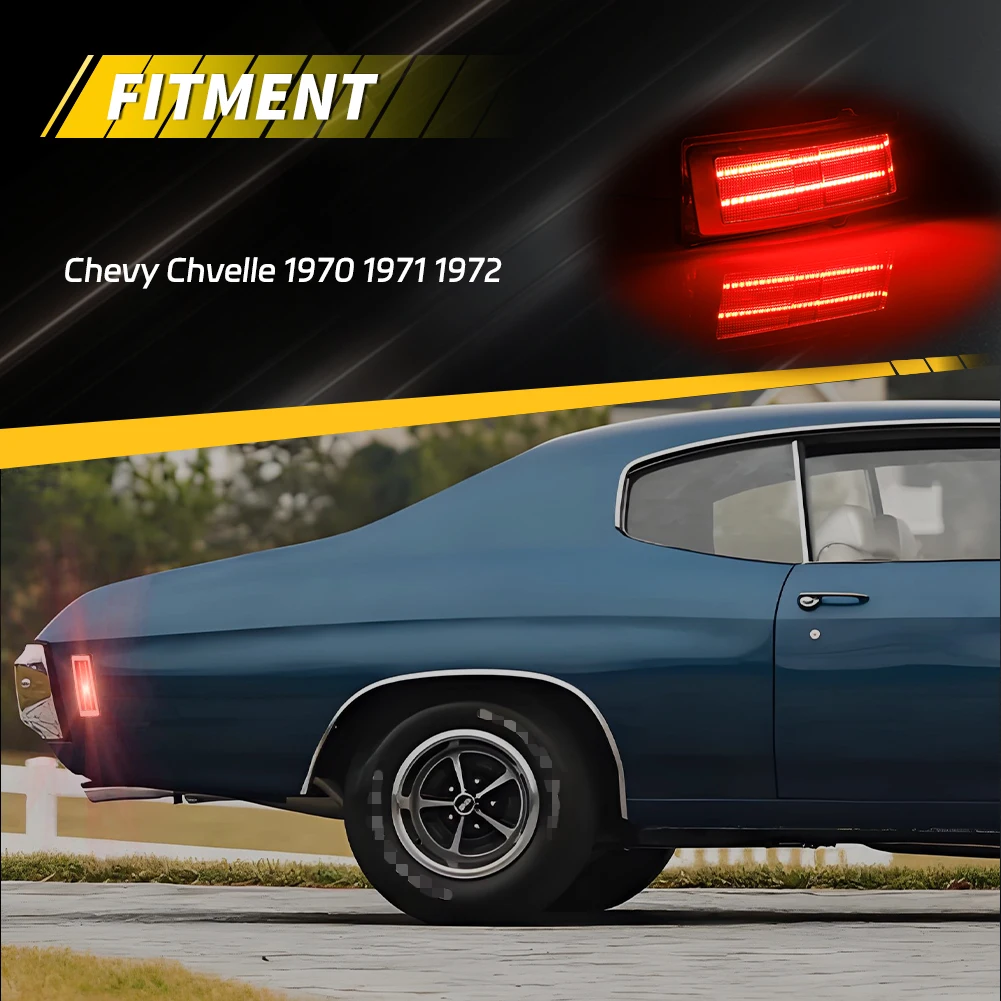 

2 шт. задние боковые габаритные огни, указатели поворота, отражатели, светодиодные фонари на крыло для Chevrolet Chevelle 1970, 1971, 1972 годов