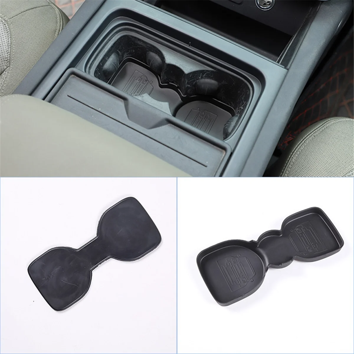 For Land Rover Defender 90 110 2021 2022 Inner Center Water Cup Holder Anti-Slip Mat, Central Water Coaster