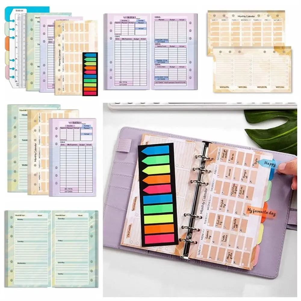 Budget Sheet Notebook Refill Weekly Monthly Money Organizer Loose Leaf Inside Paper Binder Pockets 6 Hole