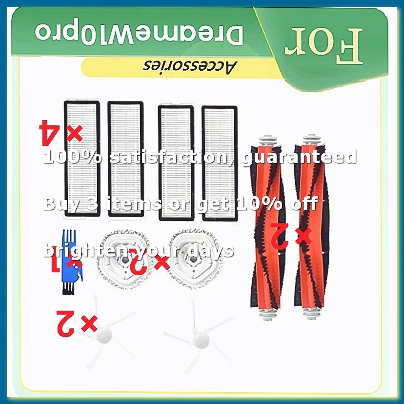 11 Pcs for W10 Pro Vacuum Cleaner Accessories Kit Main Side Brush Filter Mop