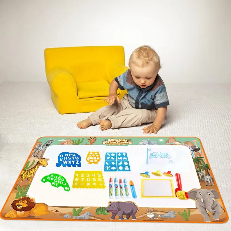 

Kids Painting Writing Doodle 150 X 90 CM Toddler Painting Set No Water Painting Mat Drawing Mat Toy Toddler Drawing Board For