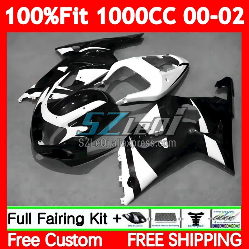 Injection Body For SUZUKI GSXR 1000 GSXR1000 White black K2 1000CC 79No.67 GSXR-1000 00 01 02 GSX R1000 2000 2001 2002 Fairing