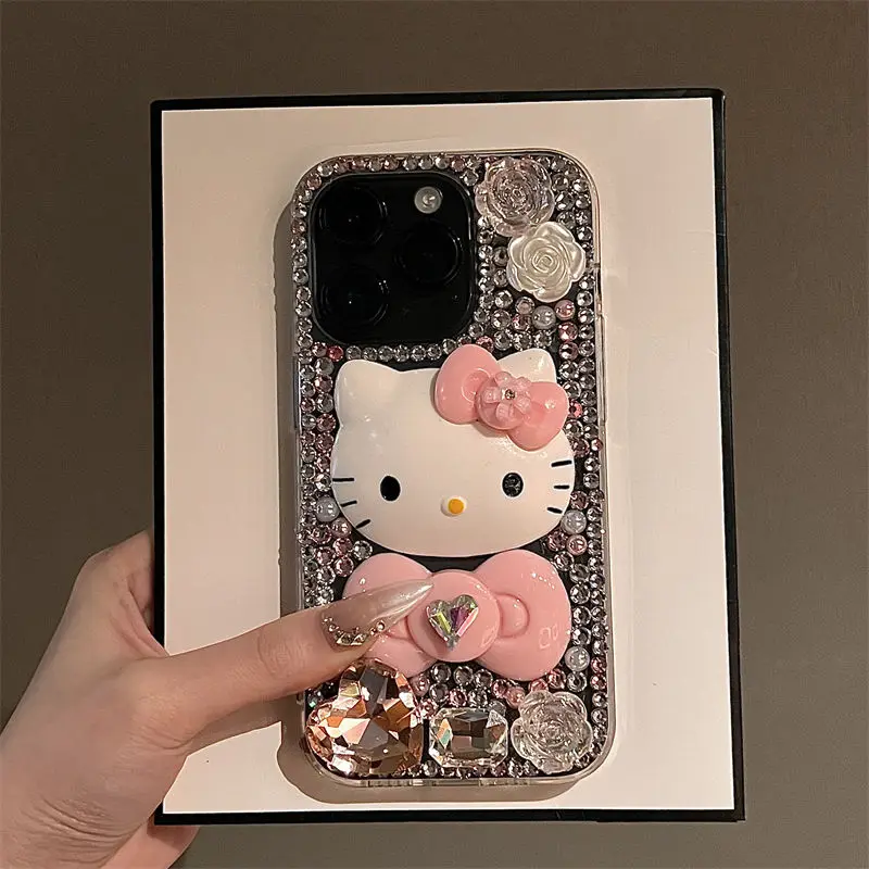 

Sanrio Kawaii Anime Hello Kitty Anti-Fall Mobile Phone Case Cute Sweet Cartoon Silica Gel Phone Case Lovely Gifts for Girls