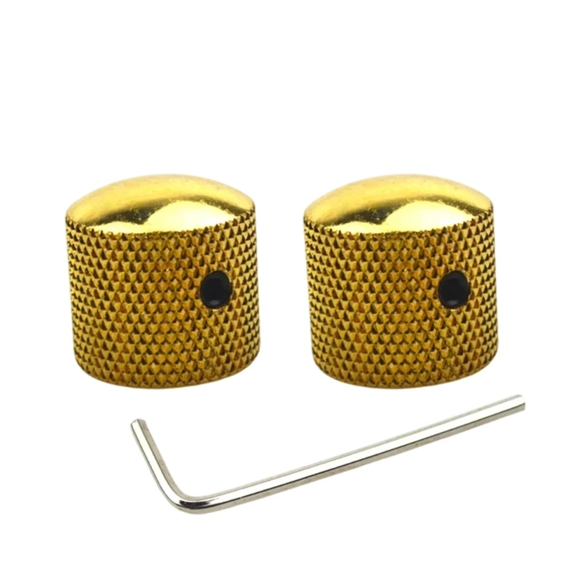2Pcs Electric Guitar Bass Knobs Potentiometer Knobs Instrument Accessory
