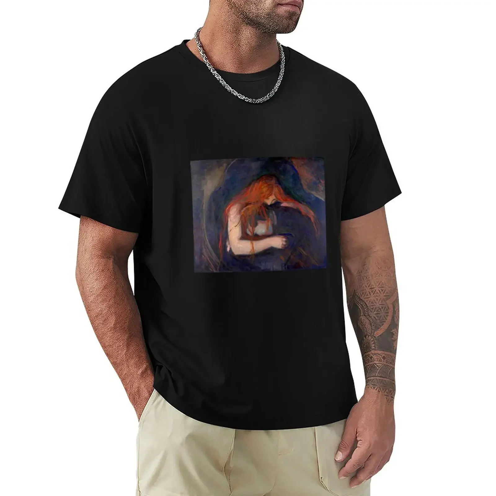 Vampire Edvard Munch T-Shirt tees graphic shirts Aesthetic clothing customs design your own black t-shirts for men