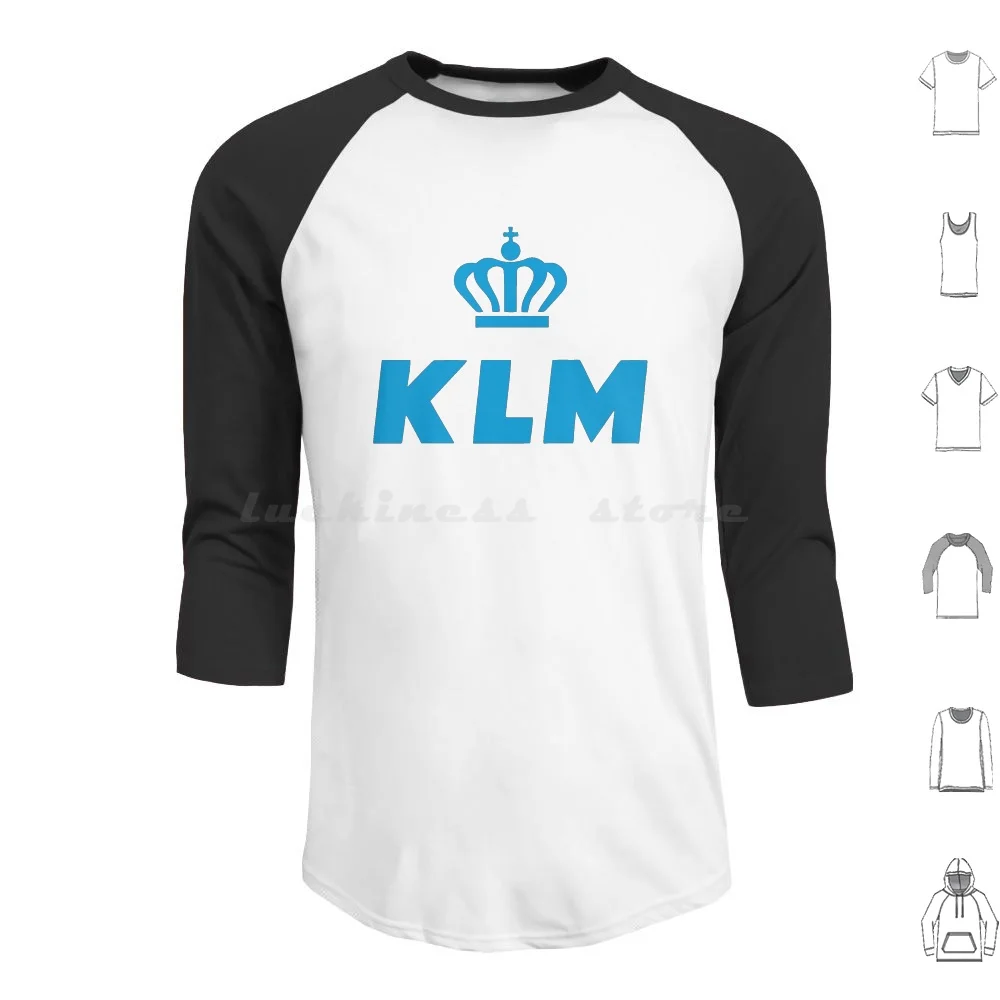 Lilakno-Klm-Lungaku Hoodie cotton Long Sleeve Klm Royal Dutch Business Class Lufthansa Vs